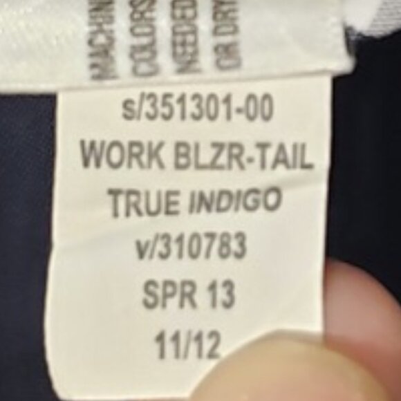 GAP Tailored Blazer Mens 42R Navy Checkered Trim Silk Hanky Y2K Academia Jacket - Picture 9 of 12